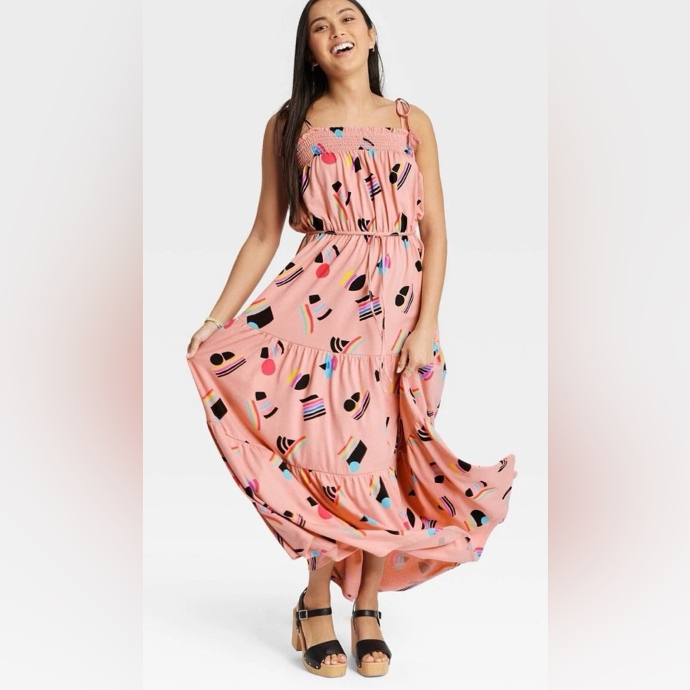 (XL) NEW Take Pride Target LGBTQ+ Pride Dusty Pink Adjustable Maxi Dress